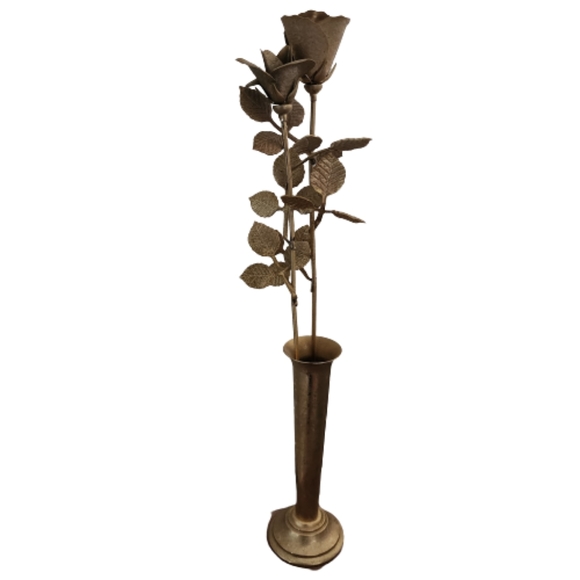 Ted Arnold Elegant Gold Rose Sculpture - Picture 16 of 16